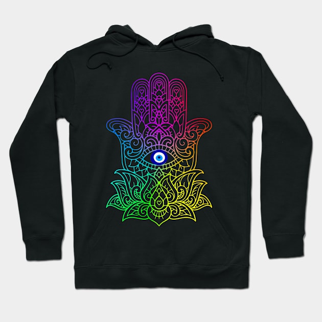 hand of hamsa evil eye Hoodie by livania